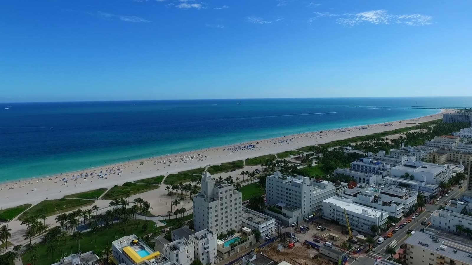 Aerial view of Miami Beach and the South Florida coastline